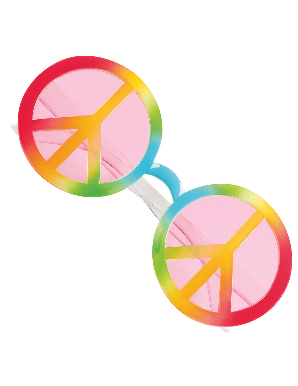 Lunettes peace and love multicolores du kit accessoires hippie bohème