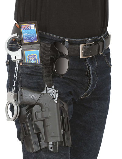 Kit accessoires de policier pour adulte noir composé de 6 pièces