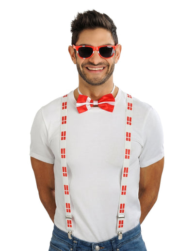 Set de accesorii suporter Danemarca pentru adulți