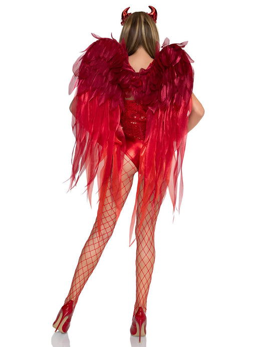 Kit ailes et coiffe diablesse rouge luxe adulte