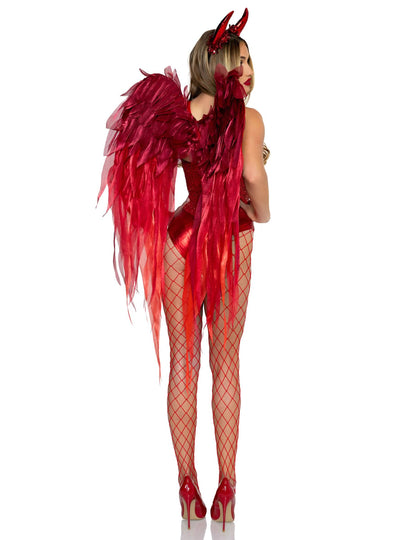 Kit ailes et coiffe diablesse rouge luxe adulte