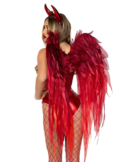 Kit ailes et coiffe diablesse rouge luxe adulte