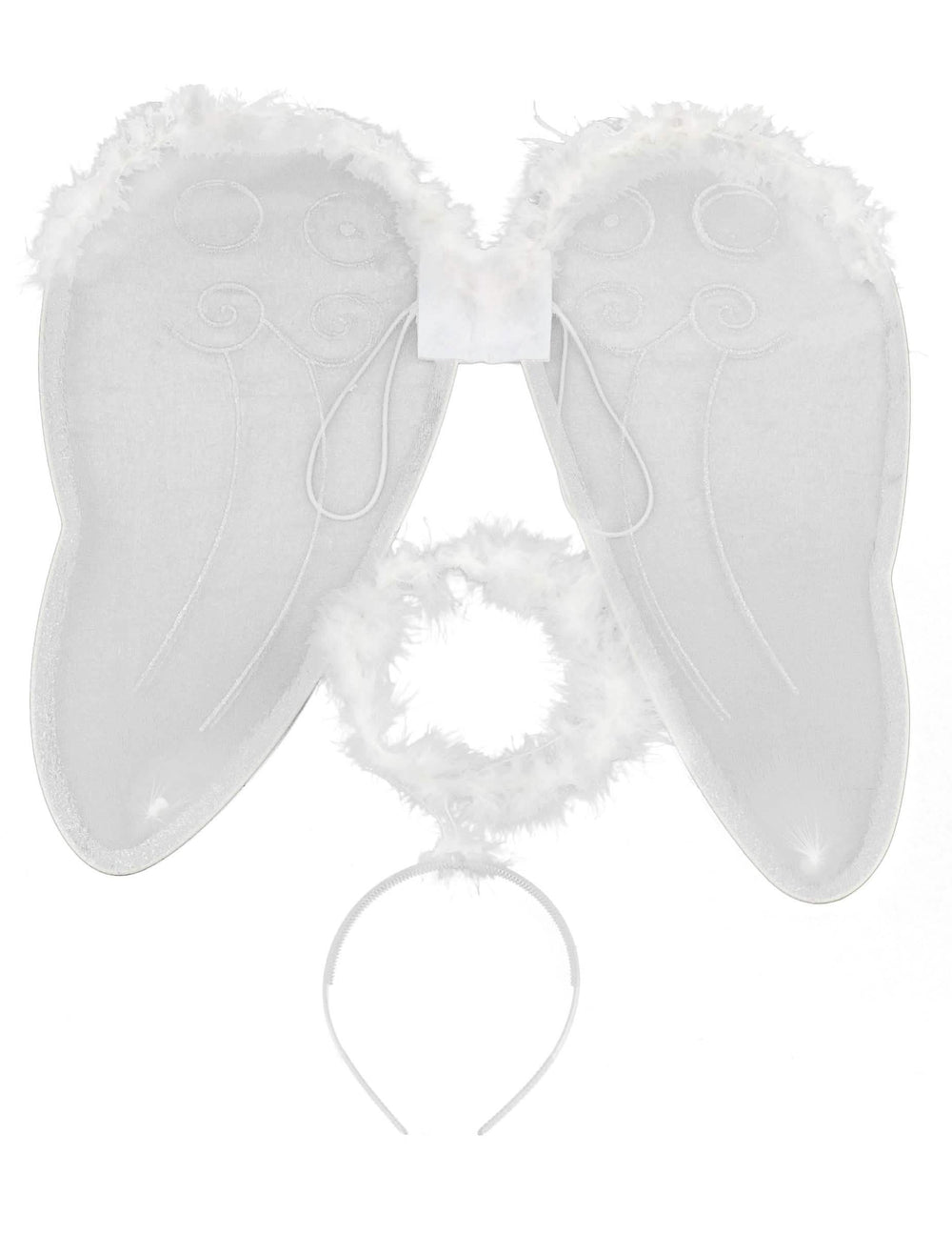 Kit avec ailes et auréole d'ange pour adulte blanc à plumes