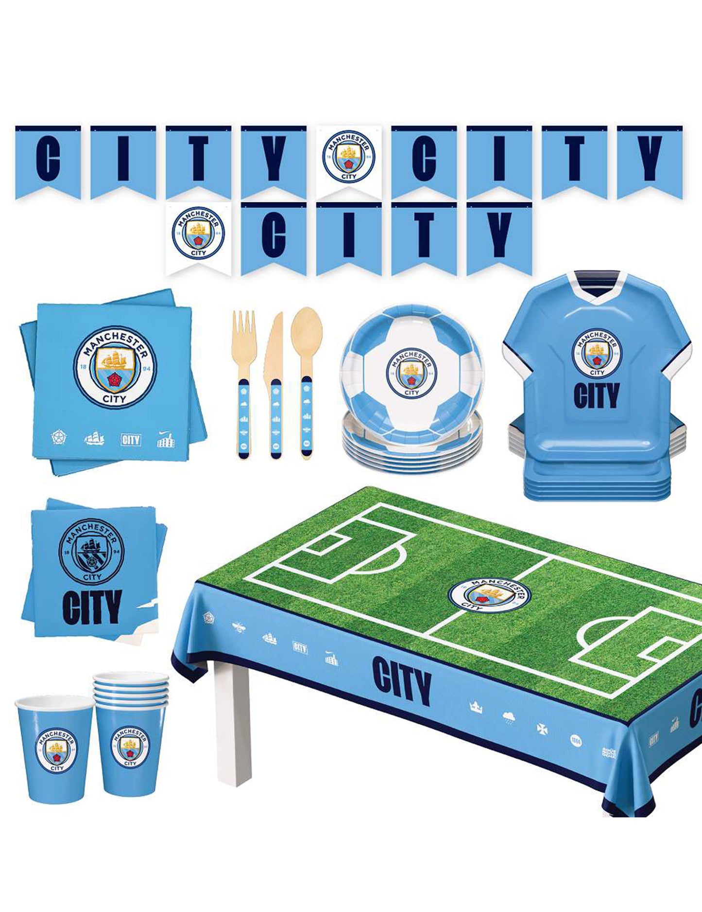 Kit anniversaire Manchester City Football Club 44 pièces