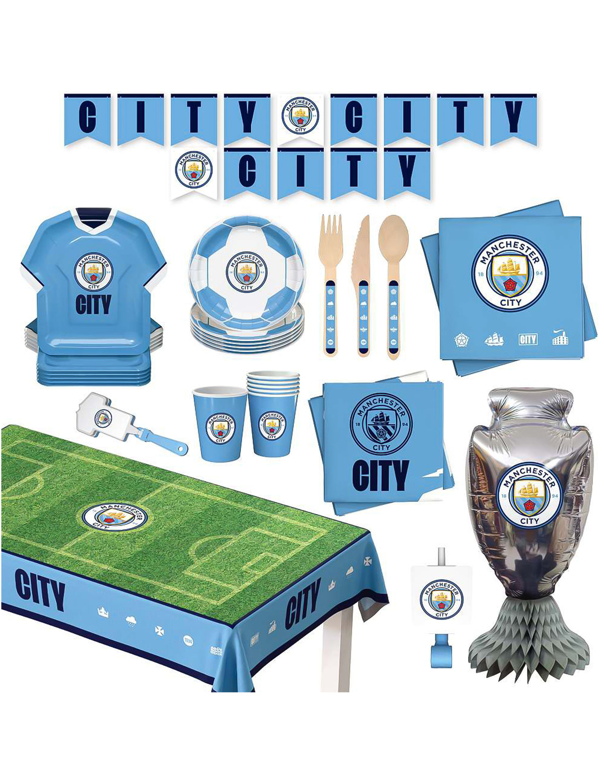 Kit anniversaire Manchester City Football Club 75 pièces
