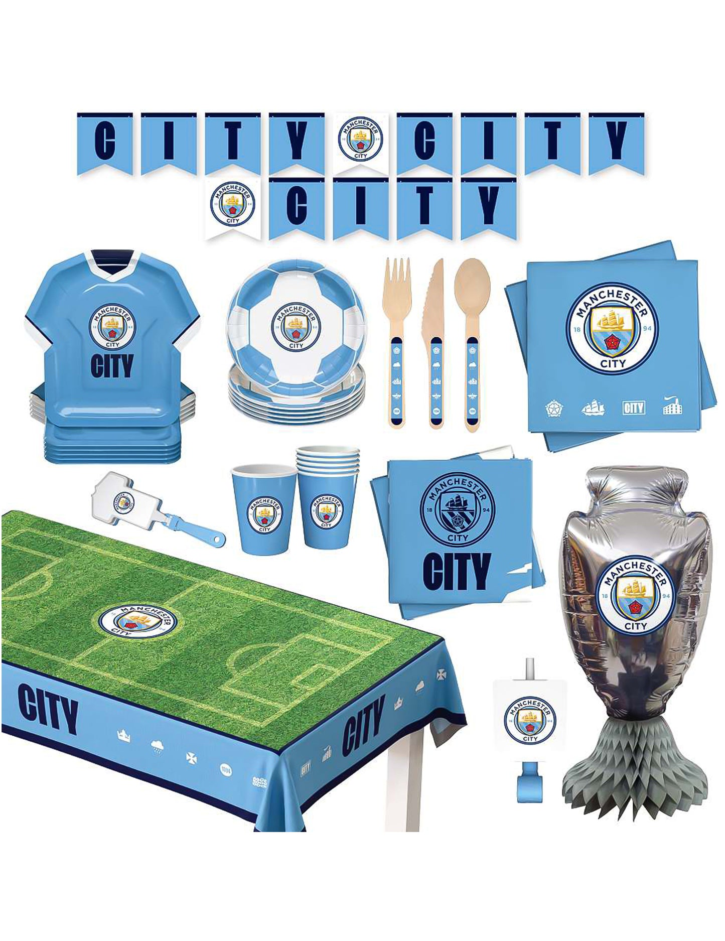 Kit anniversaire Manchester City Football Club 75 pièces
