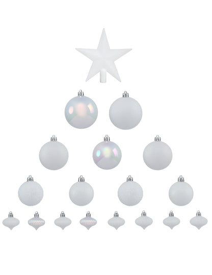 Set de decorațiuni cu brad alb de 18 camere