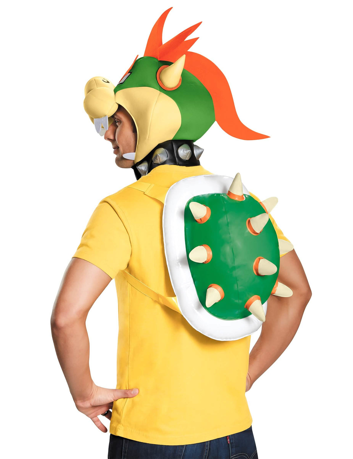 Vedere din profil a coifului și a carapacei Kitului Bowser Nintendo®