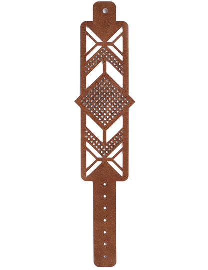 Set de brățară din piele maro cu model de diamant brodat pentru adulți.