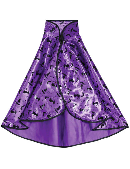 Kit cape et chapeau de sorcière lilas enfant