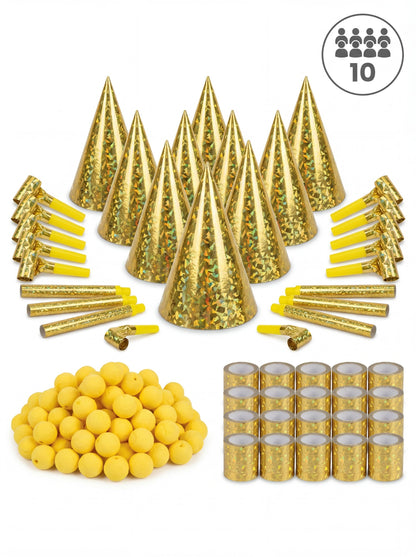 Cotillons Golden Kit 10 persoane