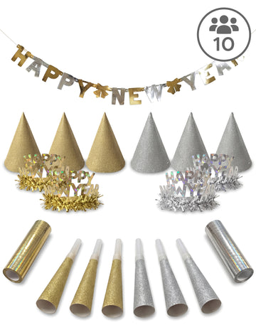 Kit Cotillons din aur și argint 27 de bucăți