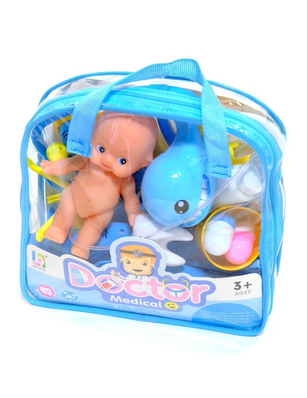 Sac de transport albastru al kitului de accesorii de doctor