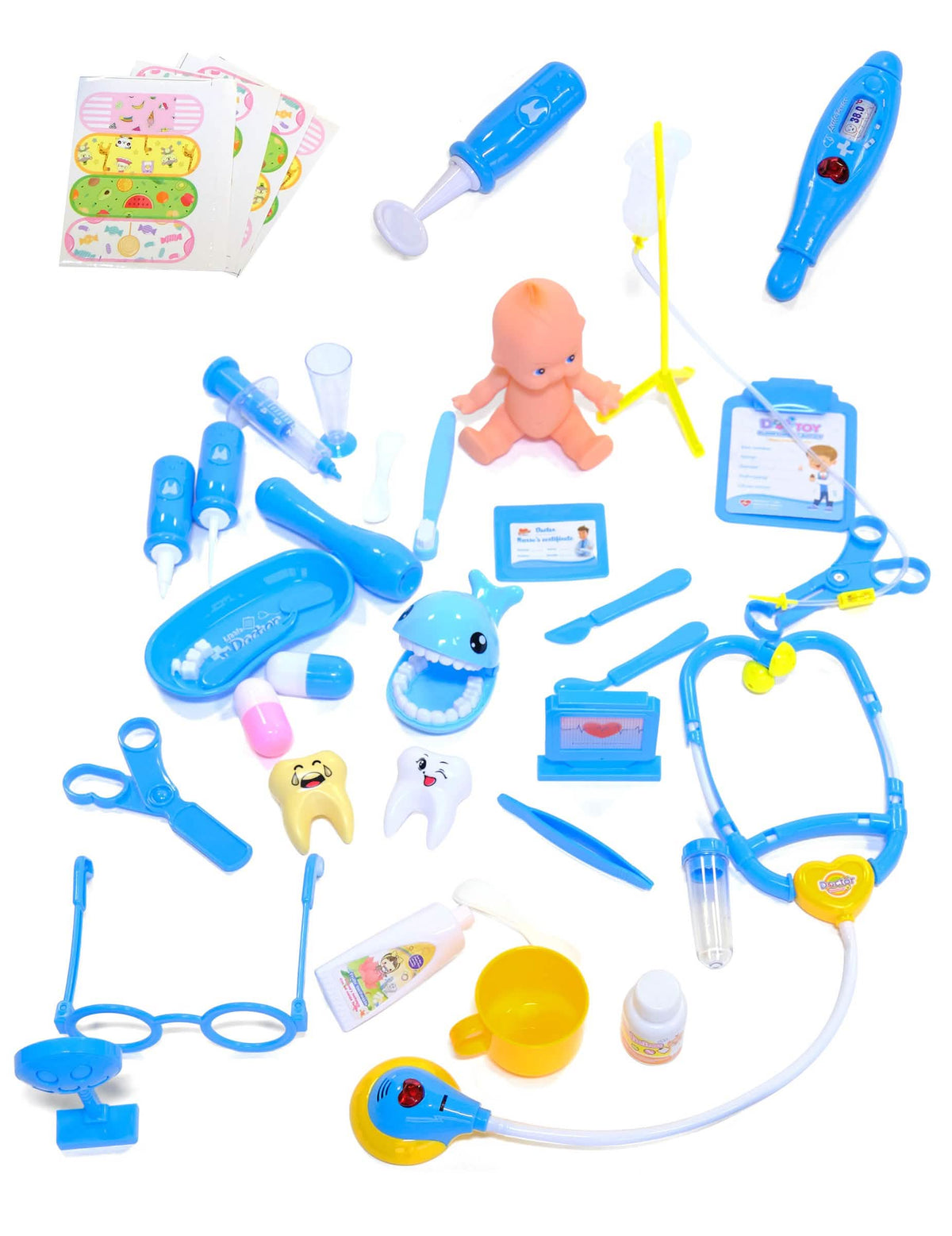 Kit de accesorii de doctor pentru copil albastru 39 piese