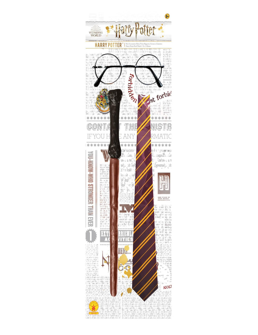 Kit de accesorii Harry Potter pentru copil cu baghetă ochelari și cravată