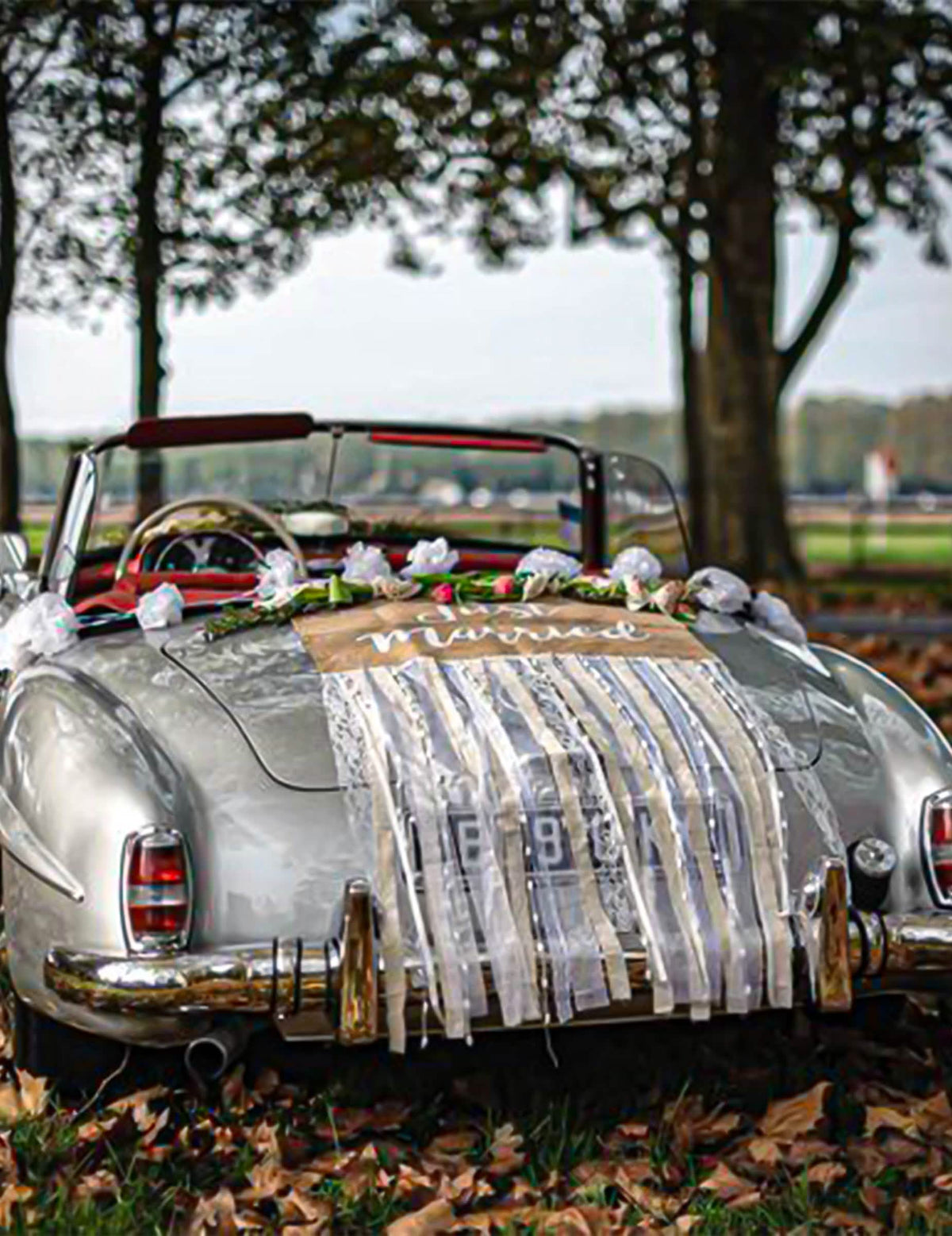 Kit de décorations voiture des mariés champêtre