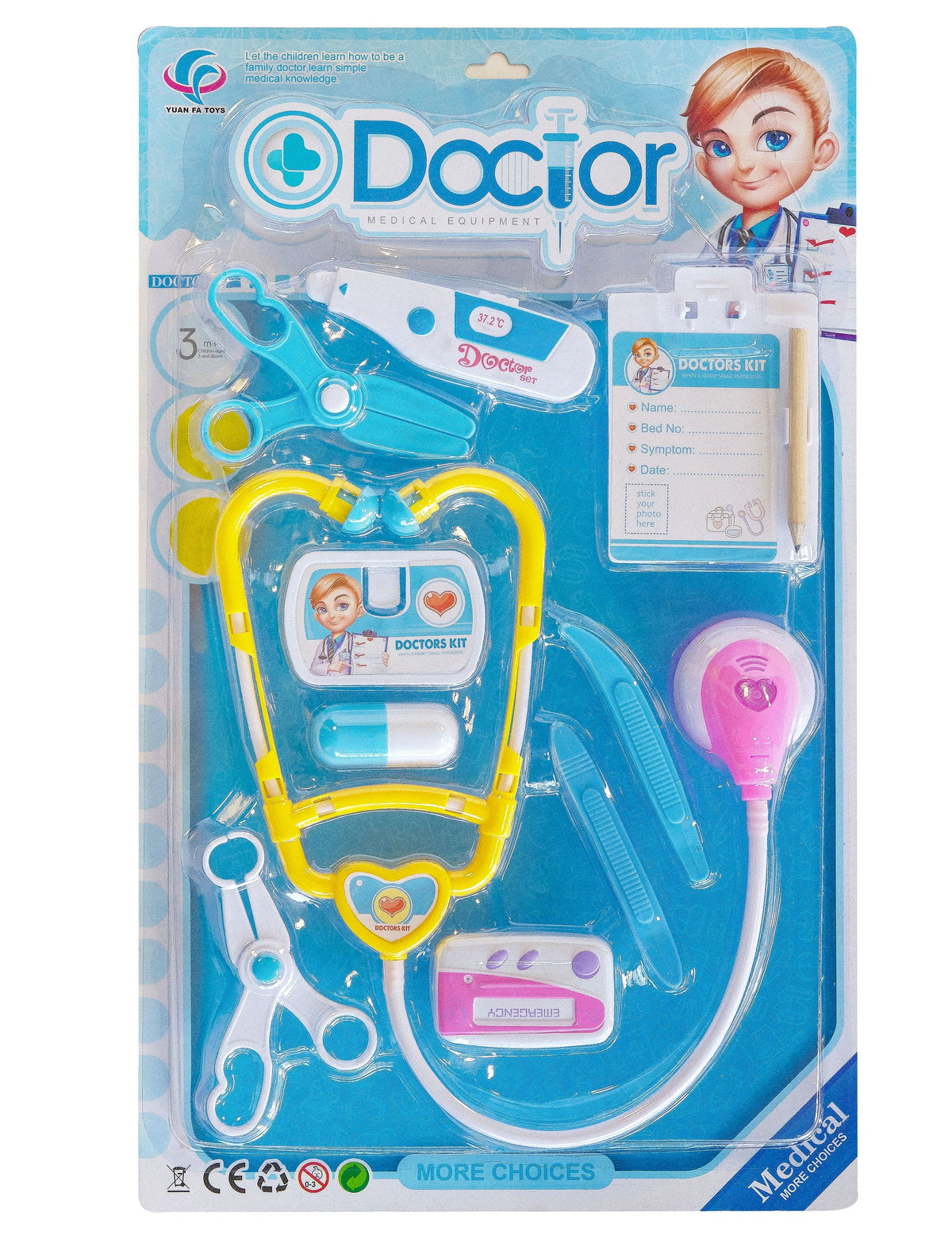 Vue d'ensemble de l'emballage du Kit de docteur pour enfant