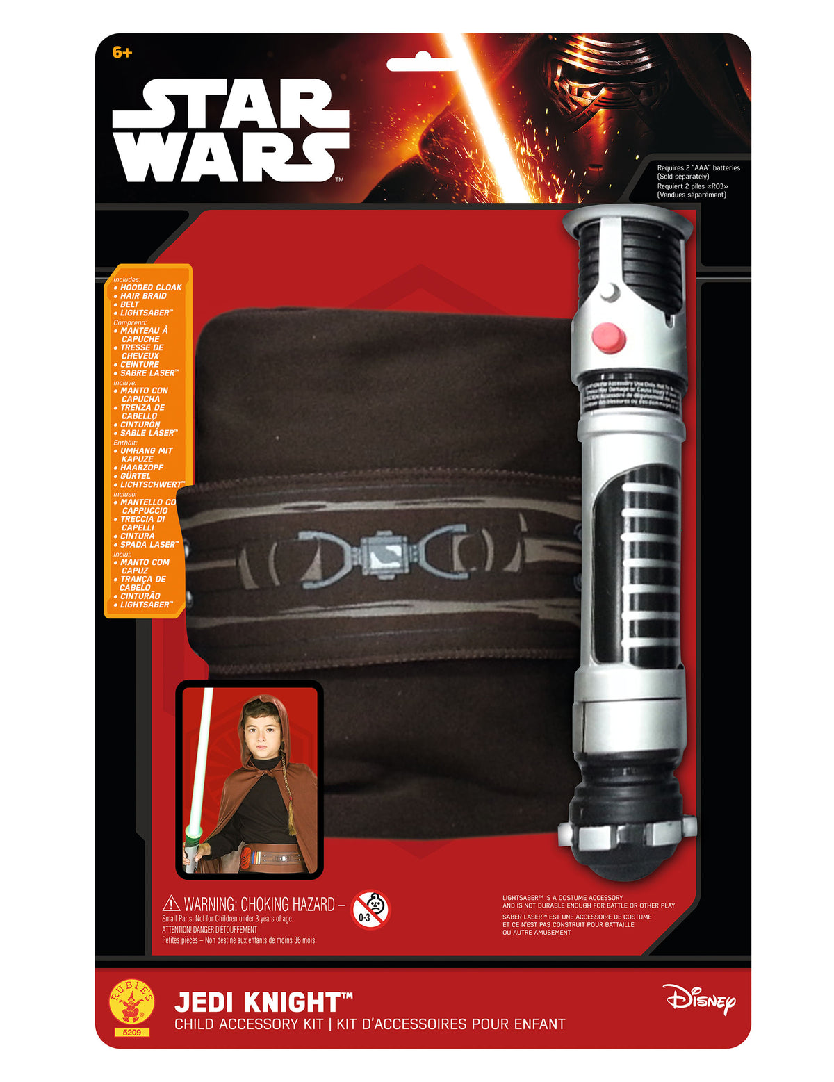 Vue du packaging et des accessoires du Kit de Jedi Star Wars™