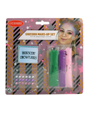 Kit de maquillage licorne pour enfant avec paillettes irisées et strass