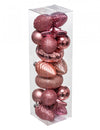 Kit de décorations de sapin rose gold brillant et pailleté avec étoiles