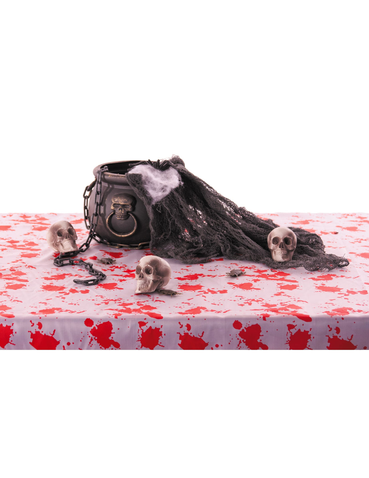 Mise en situation du chaudron avec 12 pièces pour décoration d'Halloween