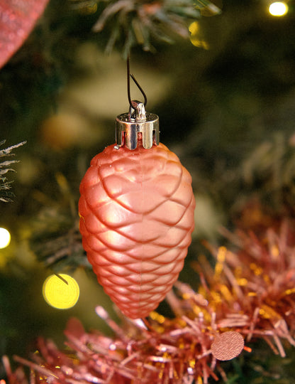 Set de decorațiuni pentru brad roz auriu, 18 piese 