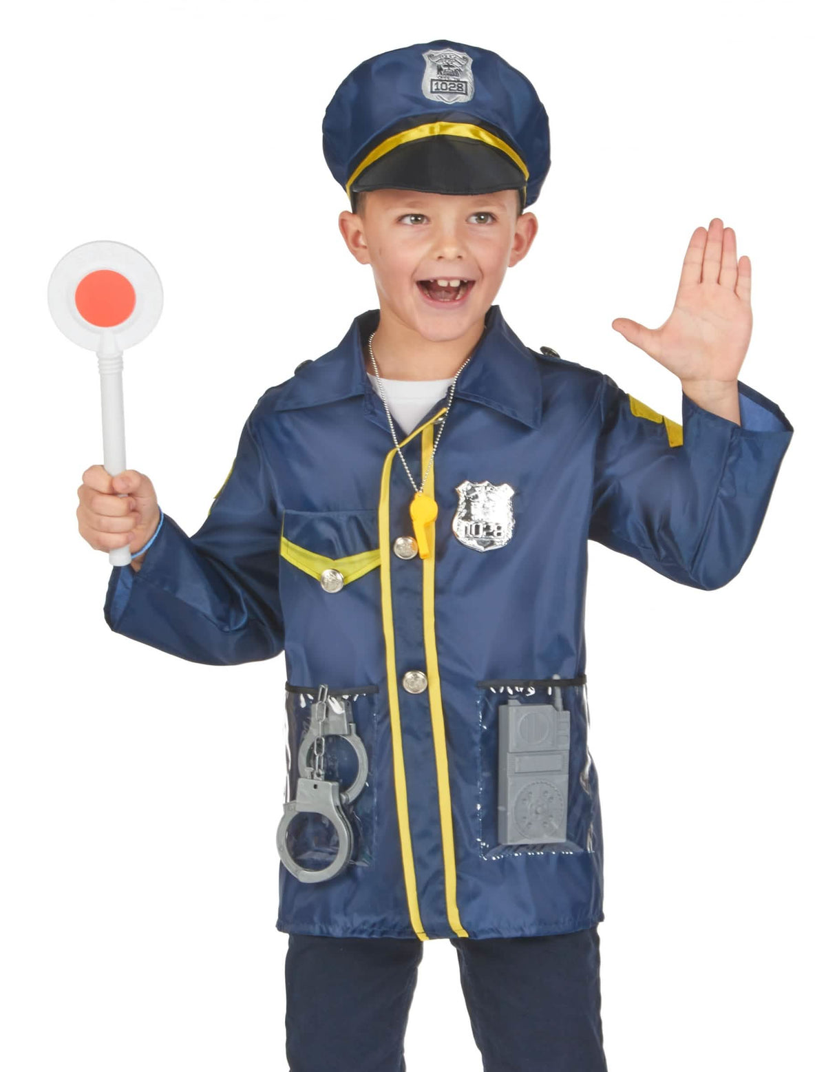 Panou de semnalizare al kitului de costum și accesorii de polițist pentru copil
