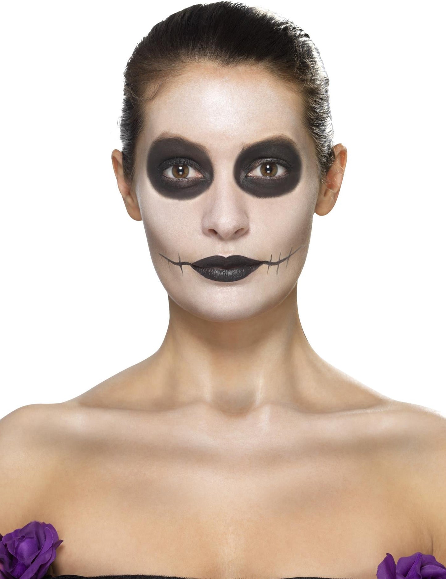 Kit Makeup Blue Flowers Woman Dia de los Muertos
