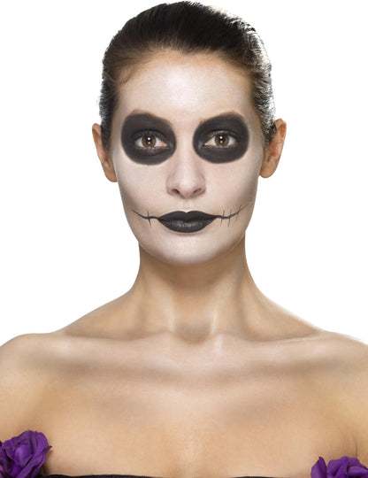 Kit Makeup Blue Flowers Woman Dia de los Muertos