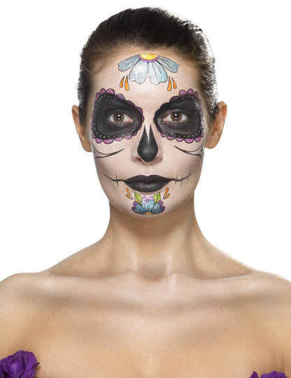 Kit Makeup Blue Flowers Woman Dia de los Muertos