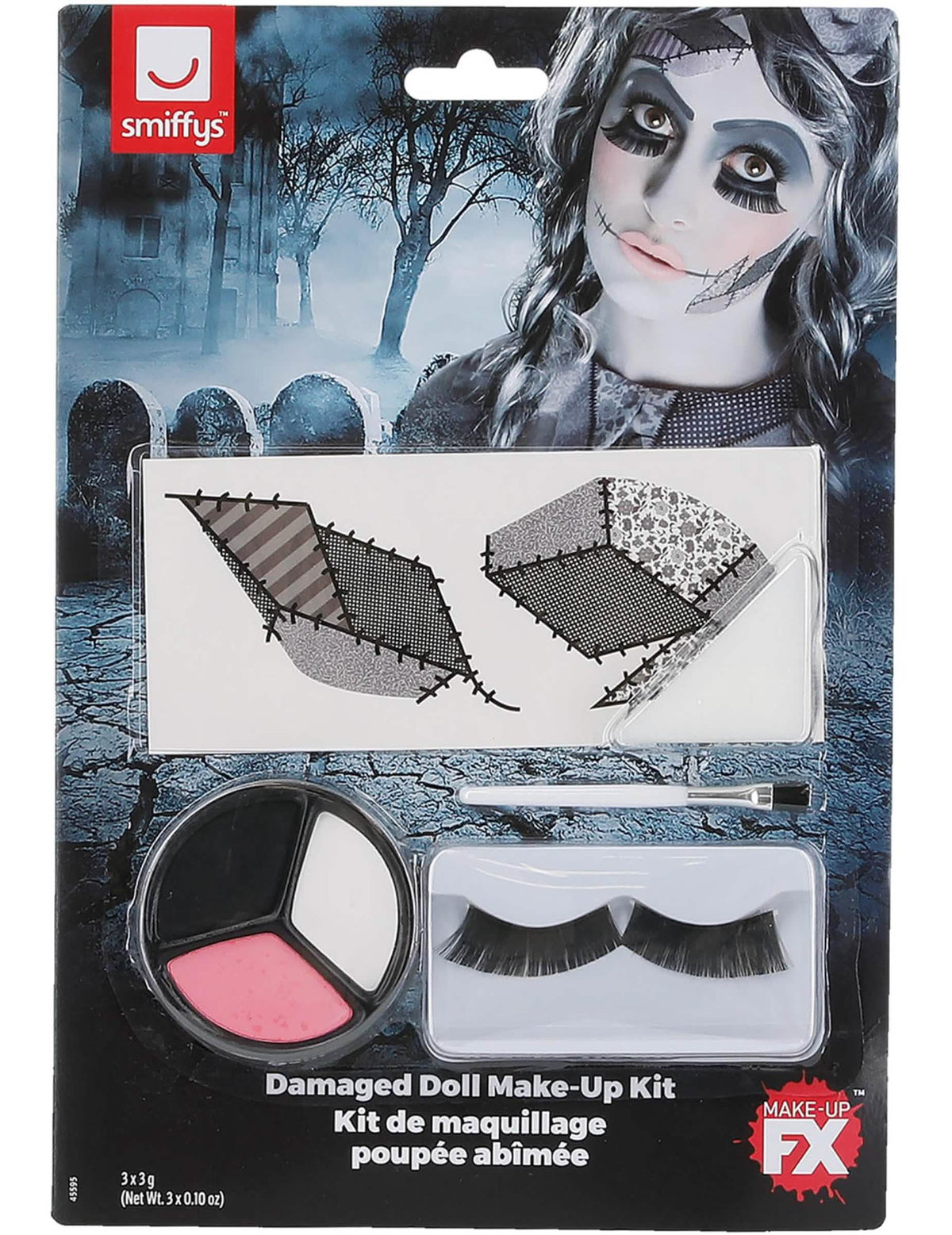Detalii despre accesorii și ambalajul kitului de machiaj păpușă halloween