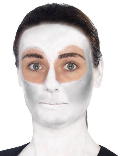 Detaliul bazei albe a kitului de machiaj schelet colorat