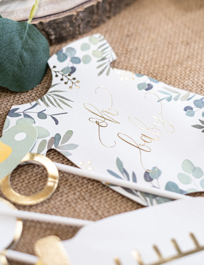 Photobooth Kit 11 Accesorii Oh Baby Eucalipt Gill and Gold