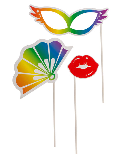 Kit photobooth arc en ciel pride 12 pièces