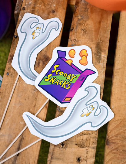 Accessoires sur tiges fantômes et Scooby Snacks du Cadre de photobooth Scooby-Doo