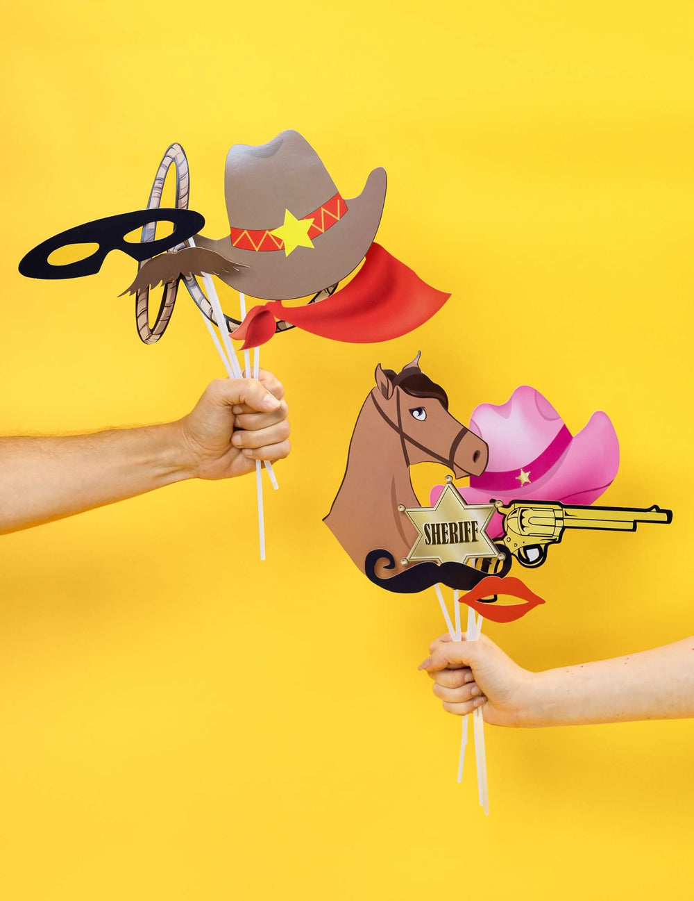 Punere în scenă a kitului photobooth Cowboy