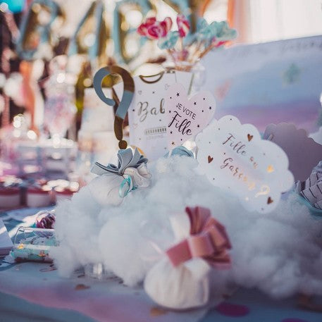 Kit fotocabină de dezvăluire a genului, format din 12 piese, roz, albastru și auriu, pentru fete sau băieți