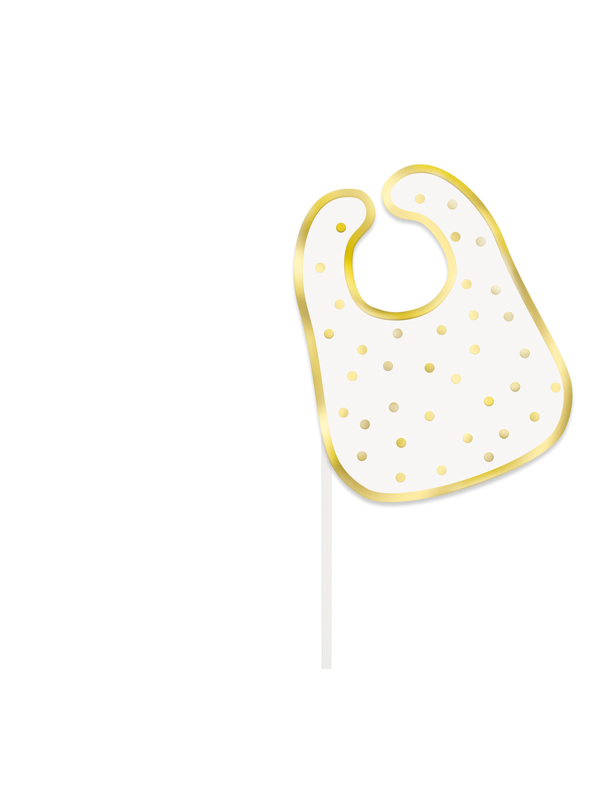 Accessoire bavoir blanc et doré du kit photobooth hello baby
