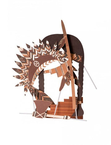 Kit photobooth indian forest pour anniversaire 6 accessoires marron et cuivré