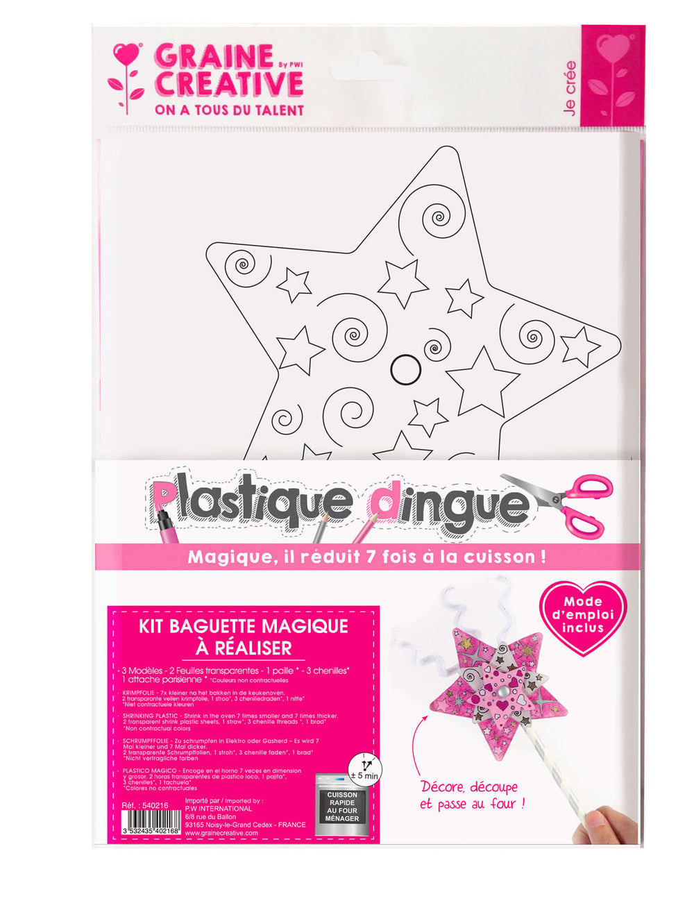 Kit plastique dingue baguette magique pour enfant à colorier