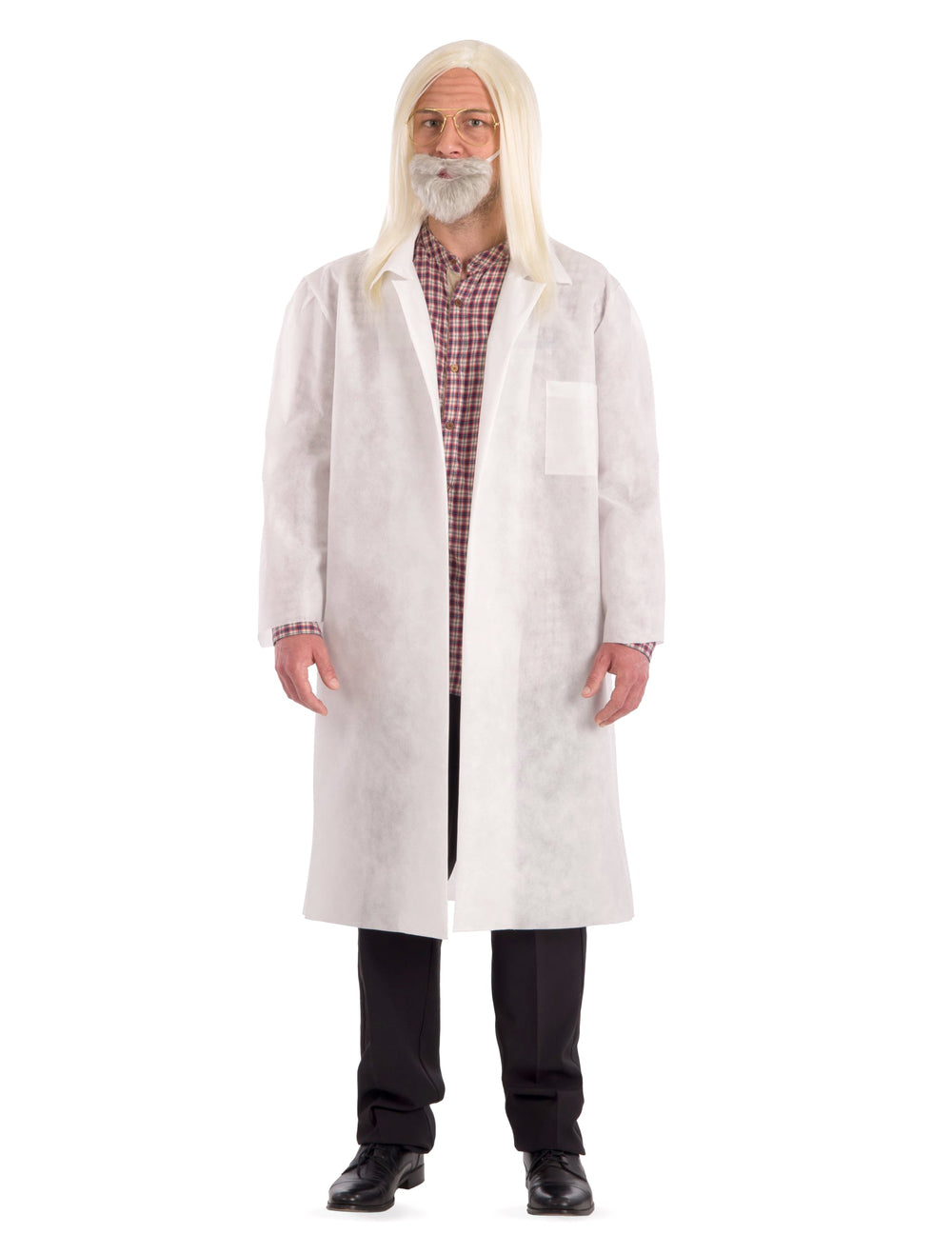 Kit professeur virus pour adulte blanc avec perruque et barbe