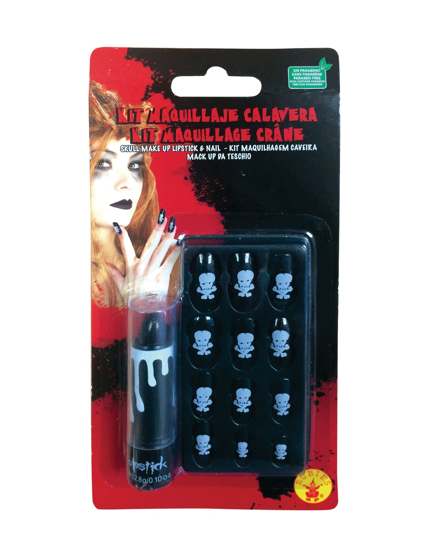 Kit de ruj și unghii false de craniu pentru adulți