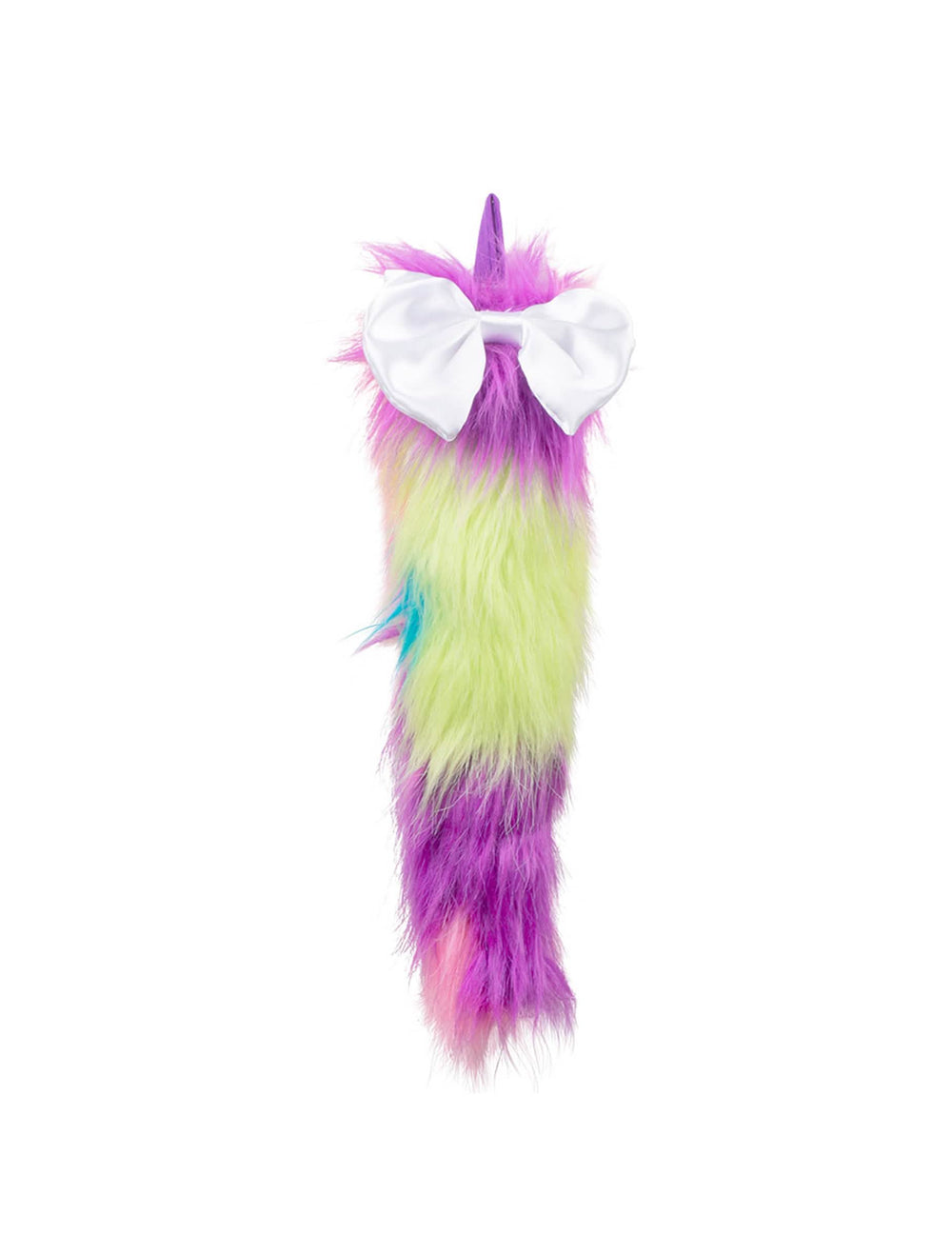 Vedere din spate a kitului cu bentiță și coadă de unicorn pentru adult