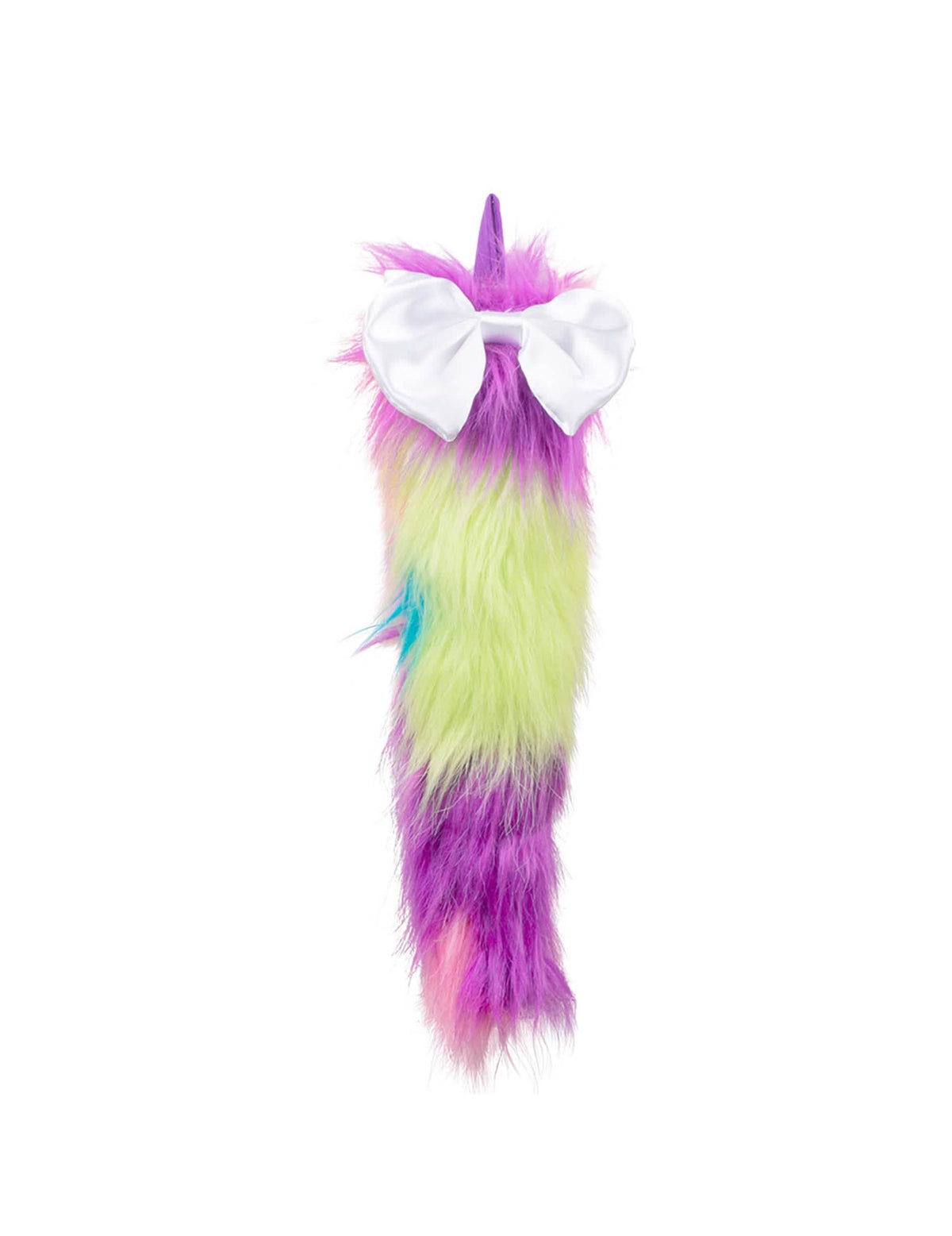 Vedere din spate a kitului cu bentiță și coadă de unicorn pentru adult