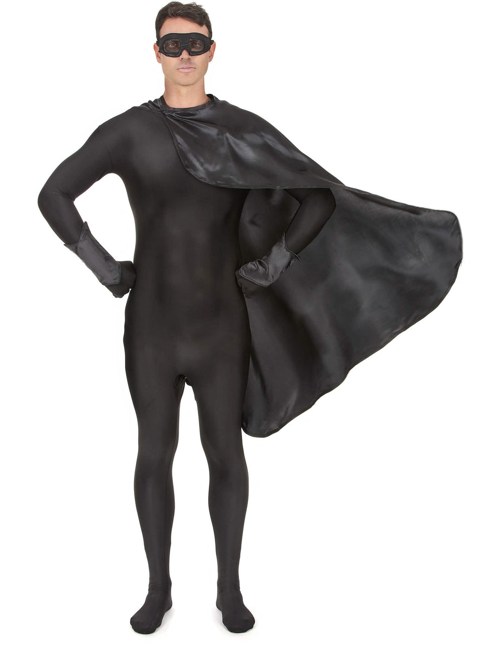 Kit super héros pour adulte noir avec cape et masque