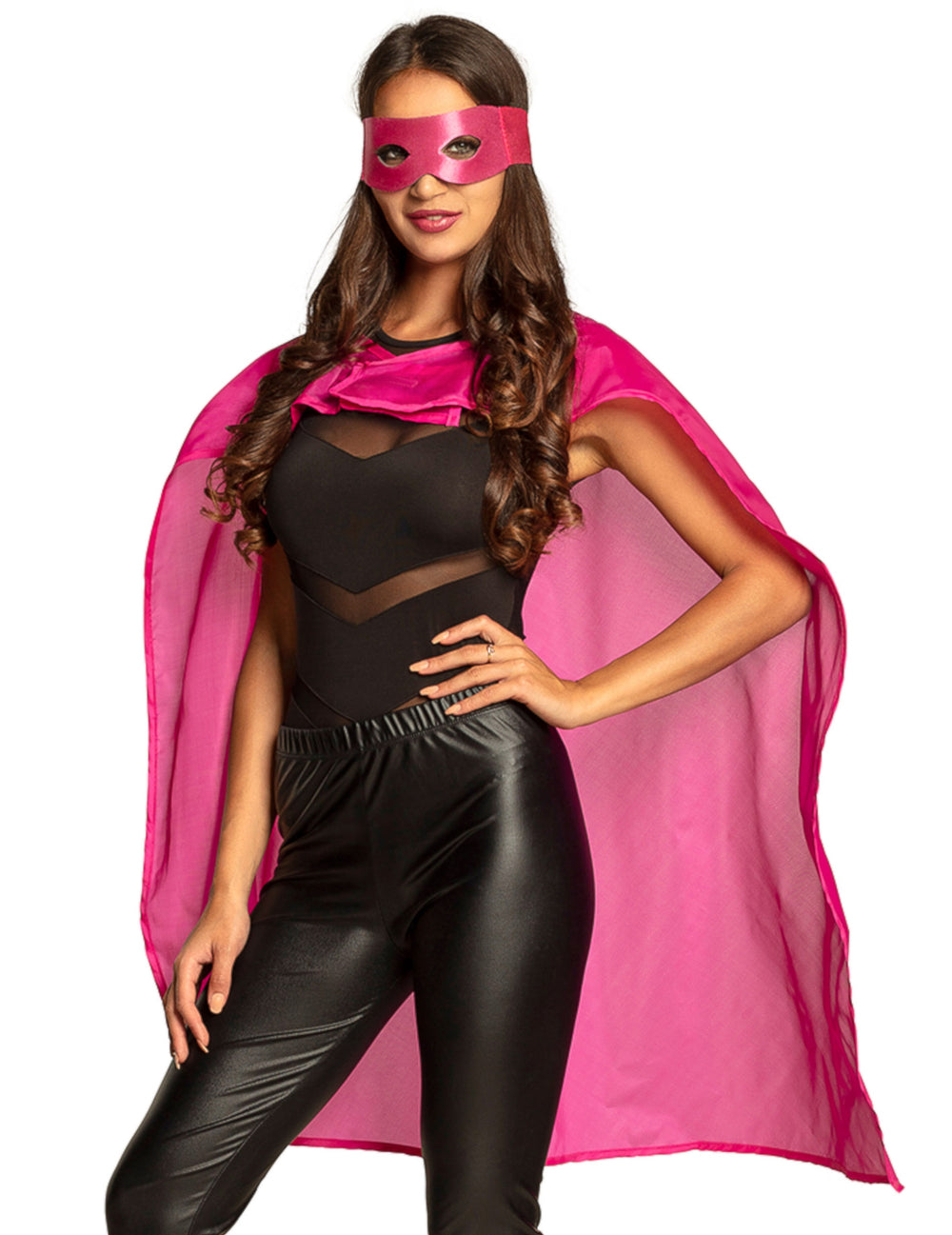 Vue de face du kit super héros rose