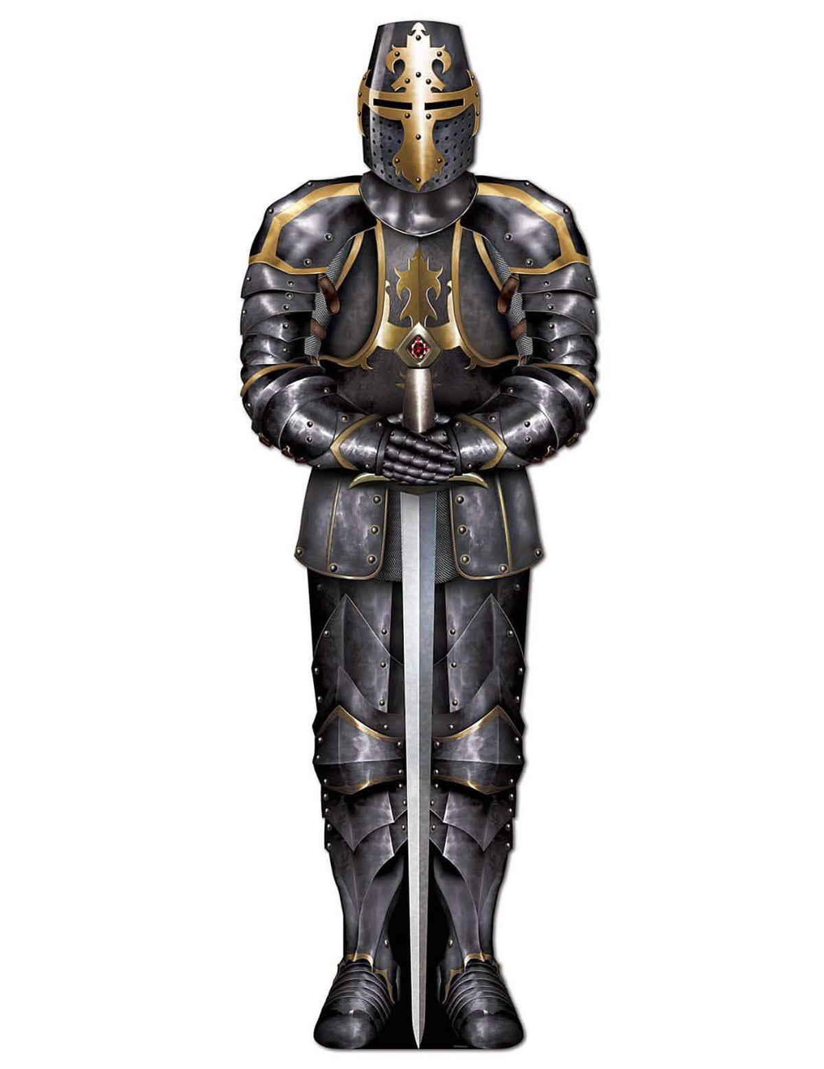 Détail de la hauteur de la décoration de chevalier avec armure