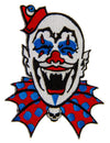 Patch clown gothique pour vêtement blanc rouge et bleu avec tête de mort