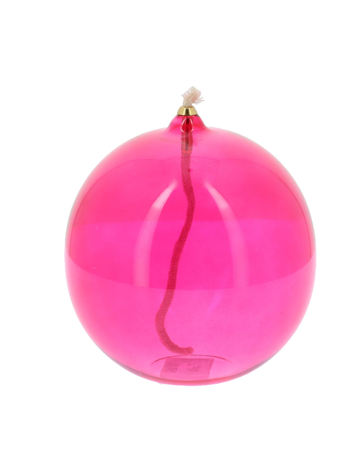Lampe à huile en verre rose ronde