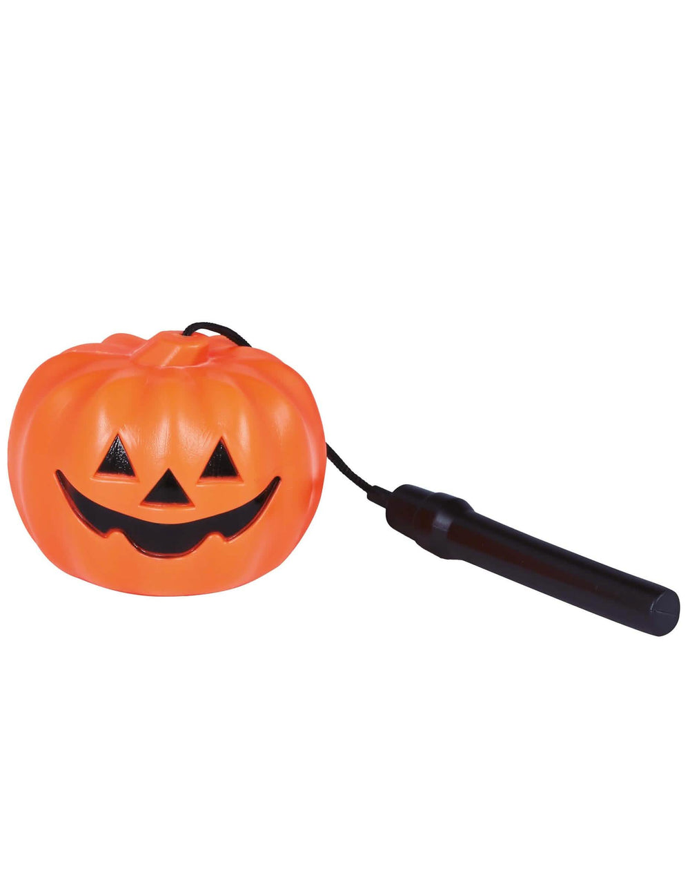 Detaliu al mânerului negru al lanternei dovleac pentru halloween
